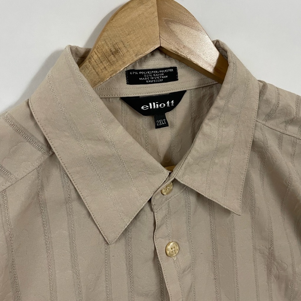 elliot mulryan dress shirt Elliot Mulryan Shirt Men's Large Blue Long Sleeve Button Up Poly Blend Sz Medium